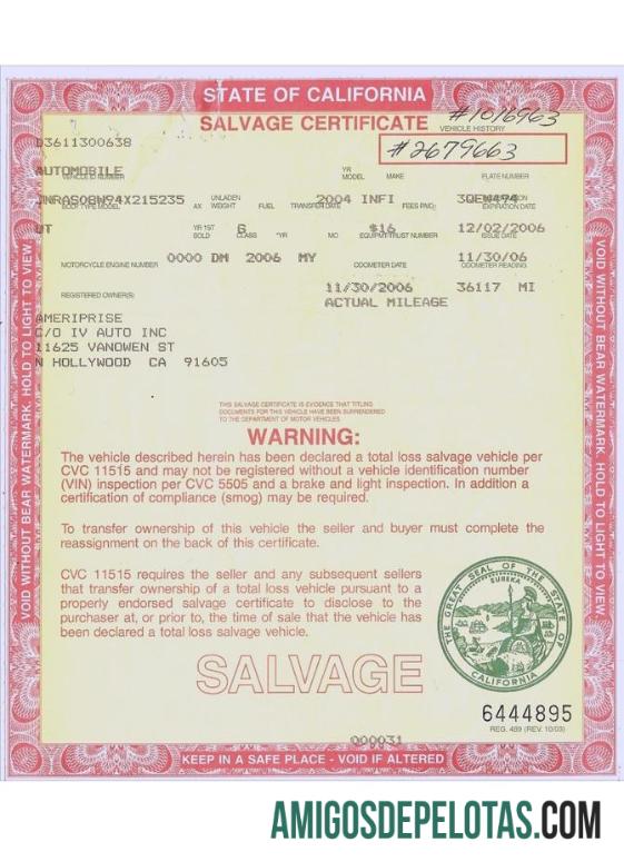 Modelo de Certificado de Salvamento EUA Califórnia